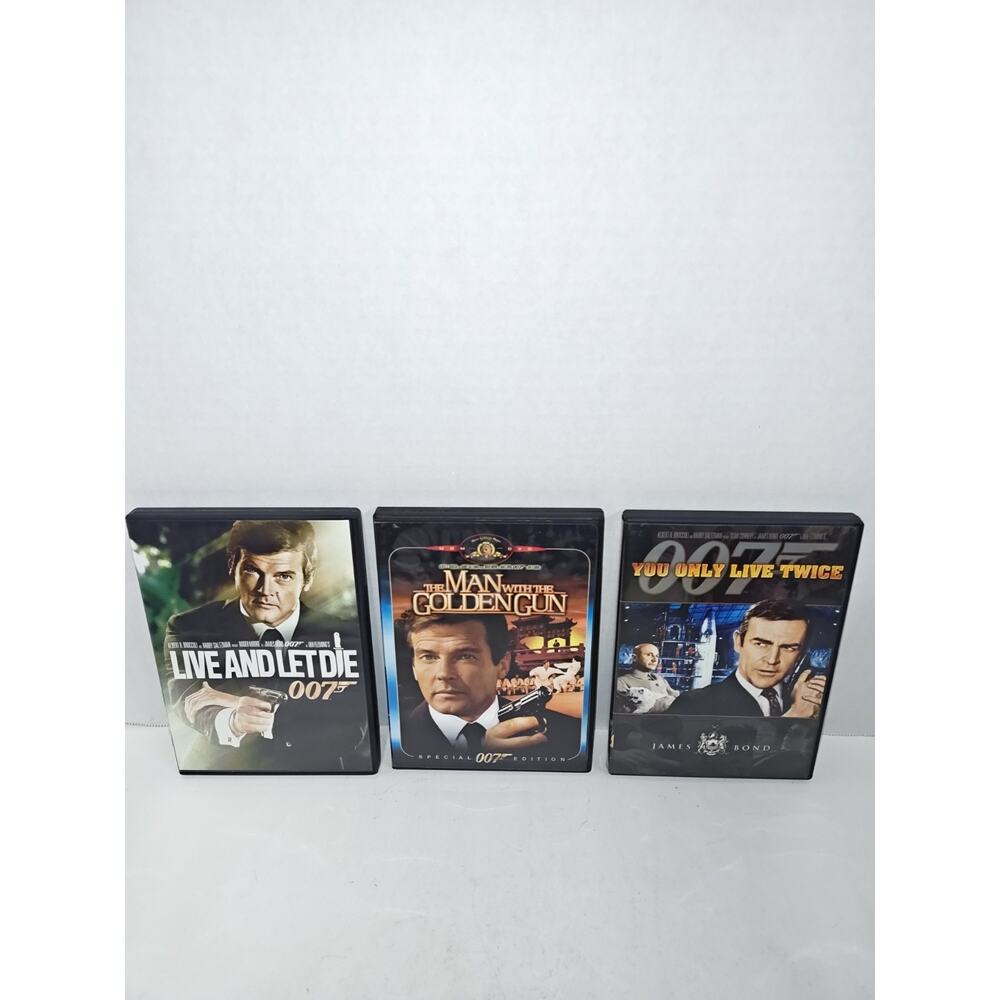 James Bond 007 Vintage DVD Movies Set Of 3 Golden Gun Only Live Twice Live & Die